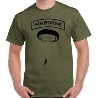 ราคา ❤️ Airborne เสื้อยืดสีดำพลร่ม82nd แฟชั่น Casual พิมพ์ Human Race (28127997996)