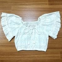 ราคา เสื้อครอป ผ้าฉลุ ใส่แบบเปิดไหล่ หรือไม่เปิดไหล่ *ส่งต่อ*มือสอง* (43219164219)