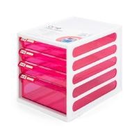 ราคา ONE ตู้เอกสาร 4 ชั้น รุ่น CFB-4 โครงสีขาว ลิ้นชักสีชมพู (41719742955)