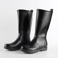 ราคา Intelscore รองเท้าบูทหนังทรงสูงสำหรับผู้ชาย สีทึบ กันน้ำ กันลื่น รองเท้าบูทมอเตอร์ไซค์แบบซิปสบาย ๆ รองเท้าบูทอัศวิน (26866966745)