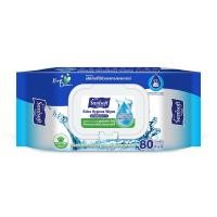 ราคา Sanisoft extra hygiene wipes มีแอลกอฮอล 80แผ่น เพื่อเช็ดสะอาด (24238146470)