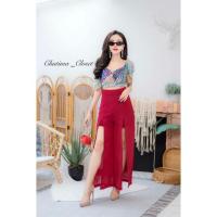 ราคา กางเกงผ่าหน้าชีฟอง ซับในหนา (3334246319)