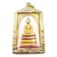 ราคา K453 พระสมเด็จ หลวงพ่อโต วัดระฆัง ชินบัญชร เนื้อ 3 กษัตริย์ เลี่ยม กรอบทองไมครอน ขนาด 5x3 cm. (41154738795)