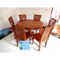 ราคา โต๊ะทานข้าวไม้สักกว้าง120+6ที่นั่ง (25971733291)