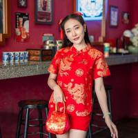 ราคา เสื้อตรุษจีน คอจีน ผู้หญิง (25956672667)