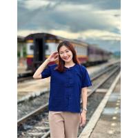 ราคา เสื้อหม้อฮ่อมคอกลม กระดุมจีน แขนสั้น (22180012022)