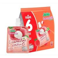 ราคา เจเล่ บิวตี้ เยลลี่คาราจีแนน ผสมแอล-คาร์นิทีน วิตามินซีและน้ำลิ้นจี่ 15% 140 กรัม. 6 ชิ้น Jele (41414776989)