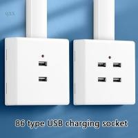 ราคา CH* 2-Port 4-Port USB Wall Charger Socket Fast Charging Wall Panel ประเภท 86 86X86mm (49750774794)