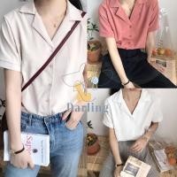 ราคา เสื้อเชิ้ตแขนสั้น ผ้าชีฟอง แบบบาง แฟชั่นฤดูร้อน สําหรับผู้หญิง เสื้อชีฟองแขนสั้นผู้หญิง (15496250523)