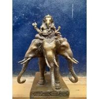 ราคา พระพิฆเนศทรงช้างเอราวัณ เนื้อทองเหลือง สูง 12 นิ้ว (13430168386)