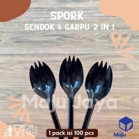 ราคา Maju Jaya - ช้อนส้อมพลาสติกสีดํา Foodgrade / 2 in 1 / Senpu Spork / ช้อนส้อมพลาสติกสีดําประหยัด Two in One / พลาสติกสีดํา / ช้อนและส้อม 2 in 1 (40814739366)