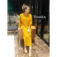 ราคา เดรสสาว XL ผ้าร่องใหญ่ไหมพรม คอวี แขนยาวจั๊มปลายแขน (738079443)