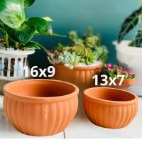 ราคา กระถางฟักทองแคระทําจากวัสดุดินเผาที่มีการระบายน้ําที่ดีสําหรับการปลูกผักฉ่ําน้ําค้างมังกรและพืชโต๊ะอื่น ๆ (44013500793)