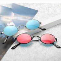 ราคา Vintage Round Small Sunglasses Metal Oval Retro Sun Glasses women ladies (7324659860)