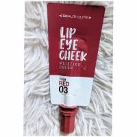 ราคา *พร้อมส่ง* ลิป Beauti cute เบอร์ 03 3 ซอง 35 บาท1 ซอง 13 บาท ขนาด 2 มล. ใช้ได้ทั้ง Lip Eye Cheek สี plum red (26674175128)