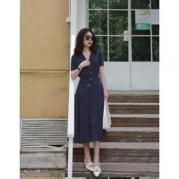 ราคา ชุดเดรสมิดิลายจุดวินเทจ (43058827129)