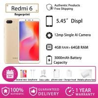 ราคา Xiaomi Redmi 6 4+64ก หน้าจอปลดล็อคลายนิ้วมือขนาด 5.45 นิ้วโทรศัพท์มือถือของแท้ 100% ชุดเต็มของแบตเตอรี่โทรศัพท์มือถือเดิมความจุ 3000มะห์ ฟรี 1 ปี ว (26004041539)