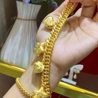 ราคา สร้อยข้อมือเลทอีฟระย้าใจดาว น้ำหนัก 3 บาทงานตัดเงา (43800434271)