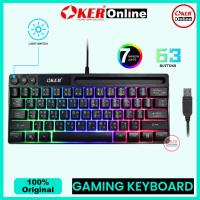 ราคา ⭕️ OKER Online K72 GAMING KEYBOARD RAINBOW LIGHT KEYBOARD คีย์บอร์ดเกมมิ่ง สีดำ แป้นพิมพ์ 63ปุ่ม พกพาได้คีย์บอร์ดไฟ 7 สี (24932332094)