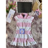 ราคา Ralph Laurenเดรสคอโปโลลูกสาวสีชมพู/ขาว (17891619154)