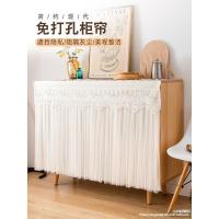 ราคา ผ้าม่านป้องกันฝุ่นตู้ปิดกั้นผ้าม่านตู้เสื้อผ้าเจาะฟรี Velcro ชั้นวางชั้นวางรองเท้าตู้ Sundries Blocking ผ้าม่าน Bookshel (53303639842)