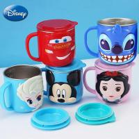 ราคา Disney Cups Anime Stitch Mickey Mouse Cartoon Milk Cup Mugs 3D Frozen Elsa Stainless Steel Cup Children Drinking Cup Min (29057569309)