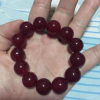 ราคา หินสีนำโชค สีแดงทับทิม ขนาด 12 มม. สร้อยข้อมือหินแท้ มือ2 (8605826373)