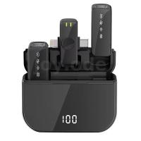 ราคา H61 1-to-2 ไมโครโฟนไร้สายแบบหนีบเสื้อพร้อมตัวรับสัญญาณอินเทอร์เฟซคู่ iP/Type-C จอแสดงผลดิจิตอลตัดเสียงรบกวนไมโครโฟนปกรอบทิศทางสําหรับแท็บเล็ตโทรศัพท์มือถือถ่ายทอดสด (55950793683)