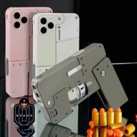ราคา New Life Card Metal Foldable Soft Bullet Toy Gun Foam Ejection Darts Blaster Pistol Manual Airsoft For Kid Adult Birthda (26262860793)