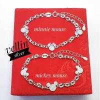 ราคา สร้อยข้อมือเด็กเงิน 925 ชุบทองขาว-มิกกี้เมาส์เงิน 925 สร้อยข้อมือเด็กป้องกันสนิม (40476688184)