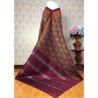 ราคา สมปักปูม ผ้าไหมมัดหมี่ ผ้าไหมแท้ทอมือ งาน 3 ตะกอ ลายจี้เพชร พื้นสีน้ำตาล (43363692448)