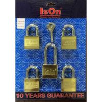 ราคา โคตรล็อค ISON by ISEO แม่กุญแจชุด Master Key Alike ขนาด40 มม.ชุด 5ชุด ลูกกุญแจ 4ดอก สีทอง สลักชื่อฟรี แถมถุงผ้า (28877609241)