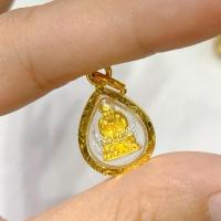 ราคา งานจี้หลวงปู่ทวดหยดน้ำจิ๋ว (สีทอง) | ใส่กับสร้อยทองขนาด 25-50สต. งานกรอบชุบทองไมครอน (26503812835)