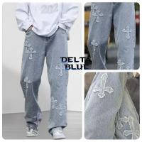 ราคา DELTA BLUEกางเกงยีนส์ผู้ชายขายาว ยีนส์ลายกราฟฟิก [สไตล์ฮิปฮอป+คู่รัก] ลายพิมพ์วินเทจ ทรงหลวมตรง สีนํ้าเงิน/ดํา เนื้อผ้าลมโบก ใส่ได้ทั้งคู่รักไซส์ครบ 2025 ใส่เที่ยวทะเล/สตรีท (29384525142)