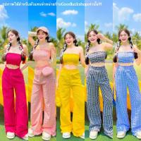 ราคา ชุดsetเกาะอก+กางเกงลายสก็อตชุดเซ็ตเกาะอก (22466805584)