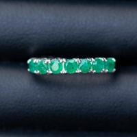 ราคา แหวนพลอยมรกตโคลัมเบีย(Emerald) เรือนเงินแท้92.5%ชุบทองคำขาว ไซด์นิ้ว 54 หรือเบอร์ 7 US (29014103536)