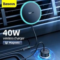 ราคา Baseus 40W Car Wireless Phone Charger Stand Fast Charging USB C Car Charger For iPhone 14 13 12 Pro (23511351863)