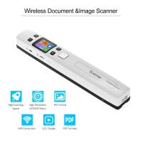 ราคา Wifi Wireless Mini Portable A4 Document Scanner Images JPG PDF Formate Reader Pen with TF Card 16G 32G 1050 dpi USB Wire (26000700095)