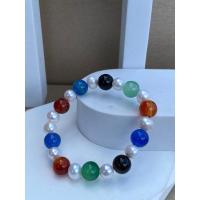 ราคา สร้อยข้อมือไข่มุกแท้สีขาว สลับหินนำโชค หินรวมสีรวมชนิด มุกแท้มีใบรับประกัน (20483349954)