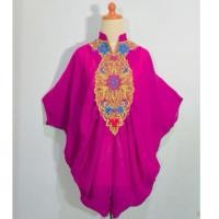 ราคา Blouse Dress เสื้อท็อปทรงคาฟตัน เนื้อผ้าชีฟองพรีเมียม ผสมปักแขนปีกค้างคาว บานเย็น สีฟูเชีย เหมาะสําหรับ ramadhan Eid - Kaftan 29060 (43705776473)