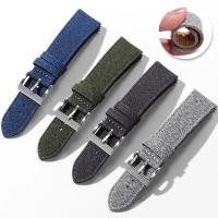 ราคา สายหนังไนลอนคุณภาพสูง 20 มม. 22 มม. สําหรับ Seiko สําหรับ Samsung Galaxy Watch 6/5/4 ผ้าใบ Universal Quick Release สายนาฬิกา (29091402615)