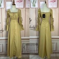 ราคา ป้าย Love Lady เดรสยาว คอเหลี่ยม แขนยาวแต่งโบว์ กระดุมหน้าเรียงยาว ทรงสวยมาก เรียบหรู ดูแพง ใส่เที่ยว ใส่ทำงาน ออกงาน (15568794759)