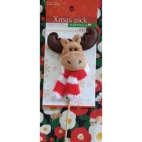 ราคา Xmas pick Christmas ตุ๊กตา กวางเรนเดียร์ ตกแต่ง วันคริสต์มาสจากญี่ปุ่น Size : 18 x 8 cm (ความยาวรวมไม้) (25586855098)