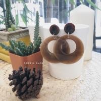 ราคา ต่างหูลายหินอ่อน สีน้ำตาล (1718678555)