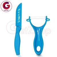 ราคา GetZhop Ceramic Knife Set ชุดมีดเซรามิก มีดปลอกผลไม้ (Blue) (1008273529)