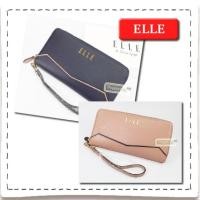 ราคา ELLE แท้!!! กระเป๋าสตางค์ใบยาวซิปรอบ ELLE หนังลายเงา (ELLEpl134) (2656636191)