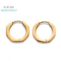 ราคา ต่างหูสแตนเลส 304 Octagon Huggie Hoop สีโกลเด้น ขนาด 16x17.5x3mm (49150596774)