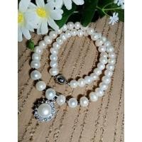 ราคา สร้อยคอไข่มุกน้ำจืดของแท้ ขนาดไข่มุก 8-10 มิล มือสองสภาพใหม่สวยสมบูรณ์ (17449738377)