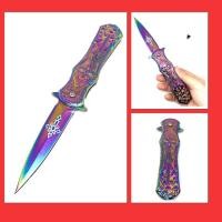 ราคา มีดพับ BROWNING ใบมีดลาย ใบมีดสกรีนลาย สีรุ้งไทเท (25076981821)