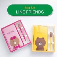 ราคา [ของแท้|พร้อมส่งจากไทย] ชุดเครื่องเขียน สมุด BoxSet LINE FRIENDS Brown (41207500909)